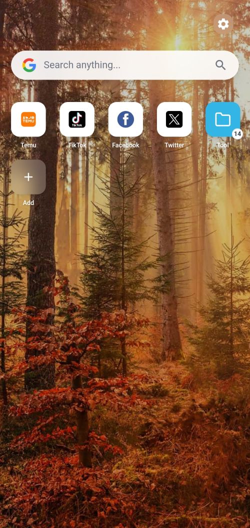 Custom Browser Homepage (Mobile View)